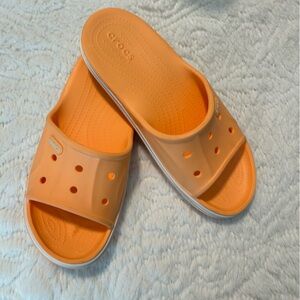 Crocs Bayaband Slide Sandals Orange Slide Sandals Summer Beach Vacation Sz 8